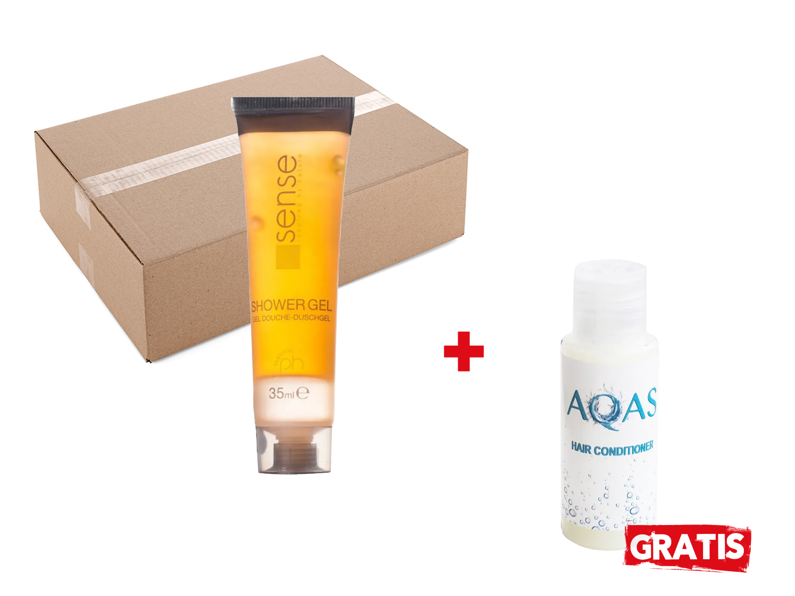 Pachet 1 bax (160buc) Gel De Dus 35 Ml - Sense  35ml si GRATUIT 50 buc Balsam ingrijire par- AQAS  35ml